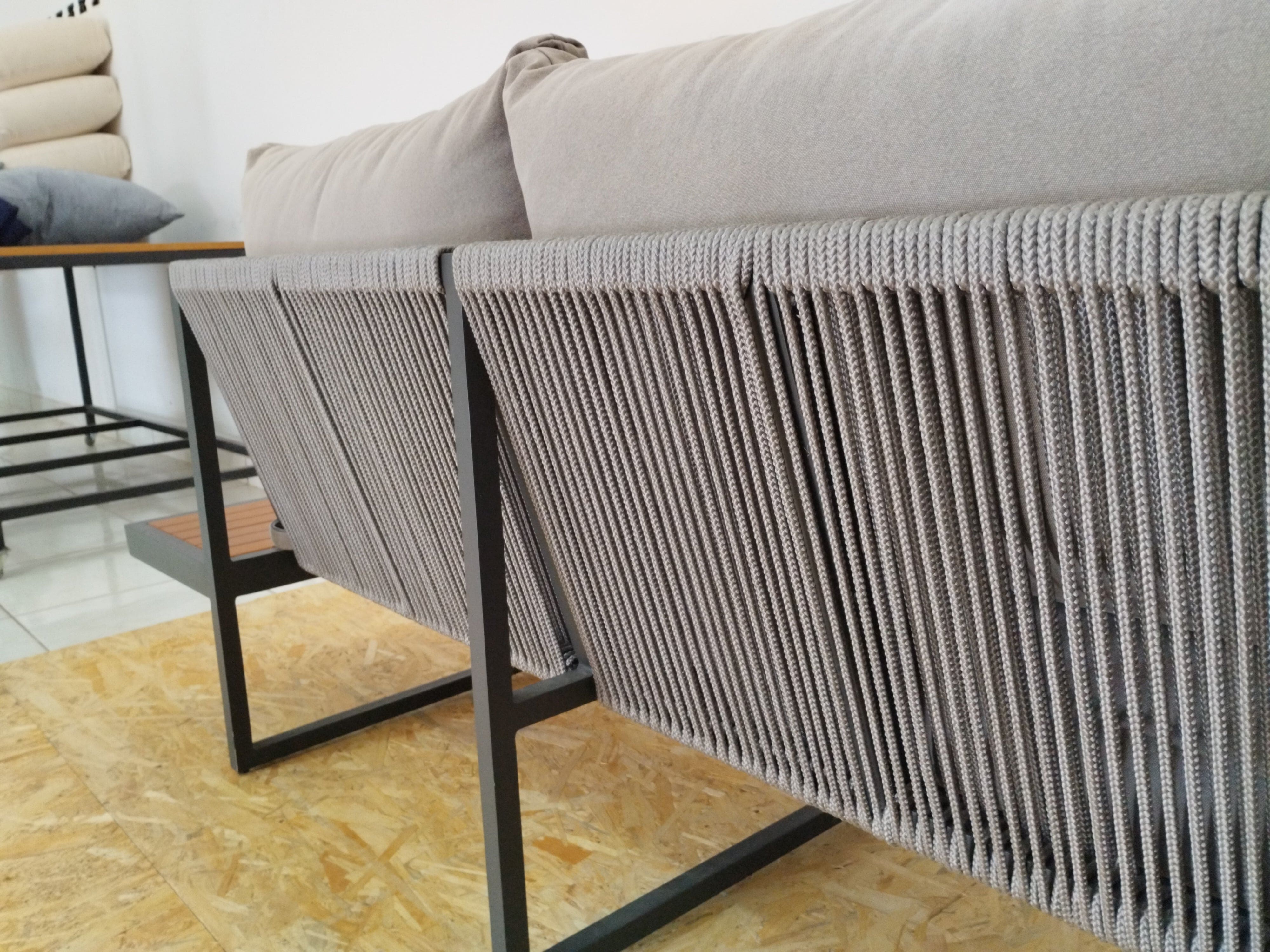 Sofa Woven in Nautical Rope - Gray