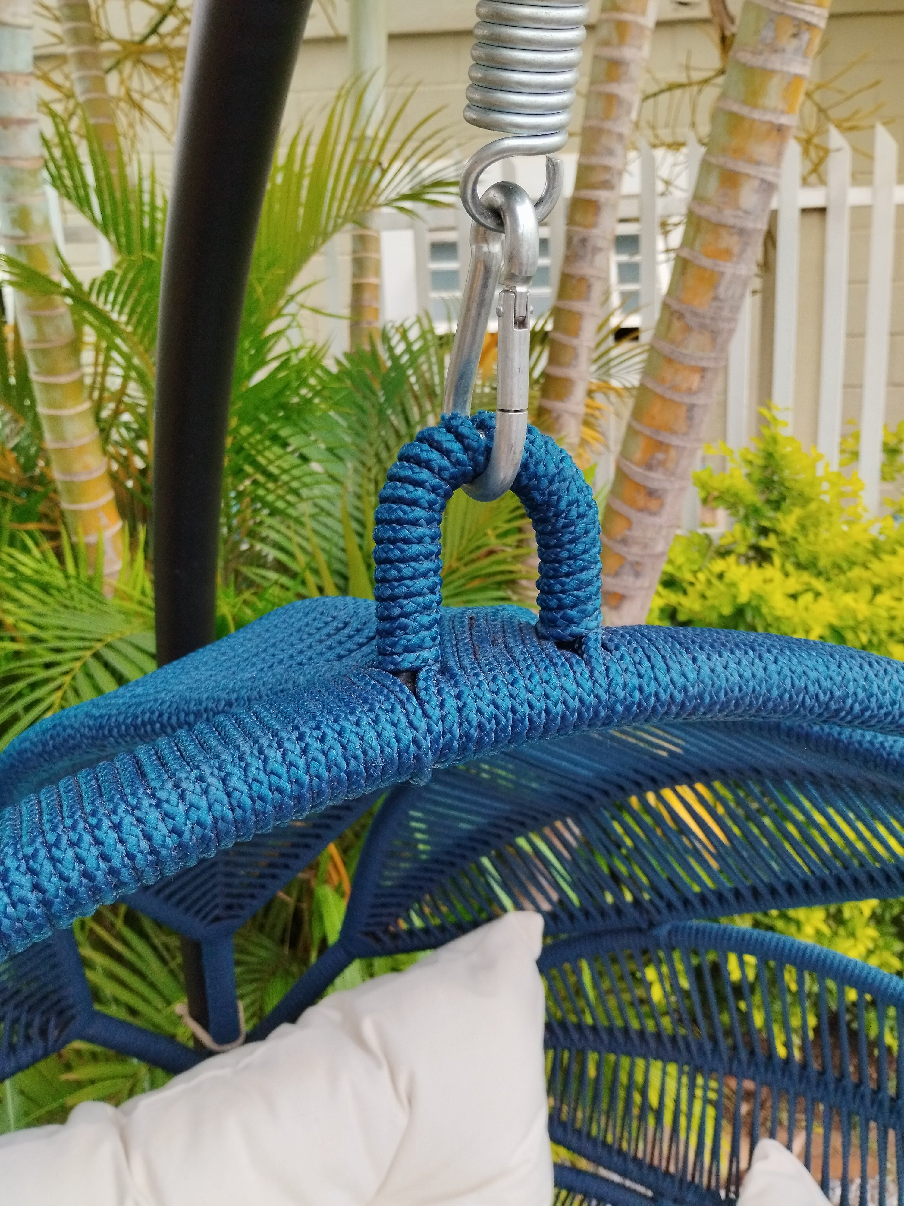 Floral Hanging Swing On Nautical Rope