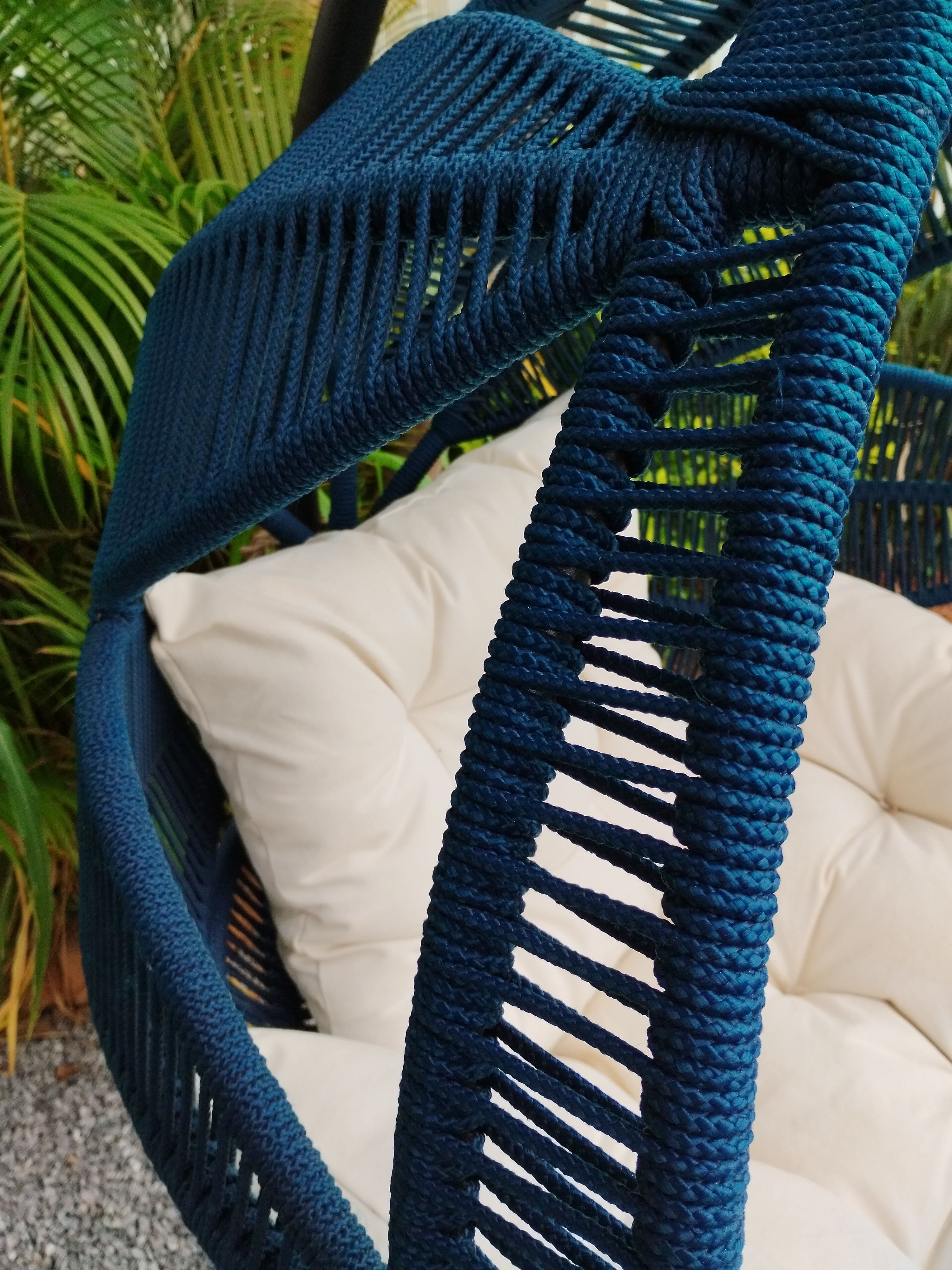 Floral Hanging Swing On Nautical Rope