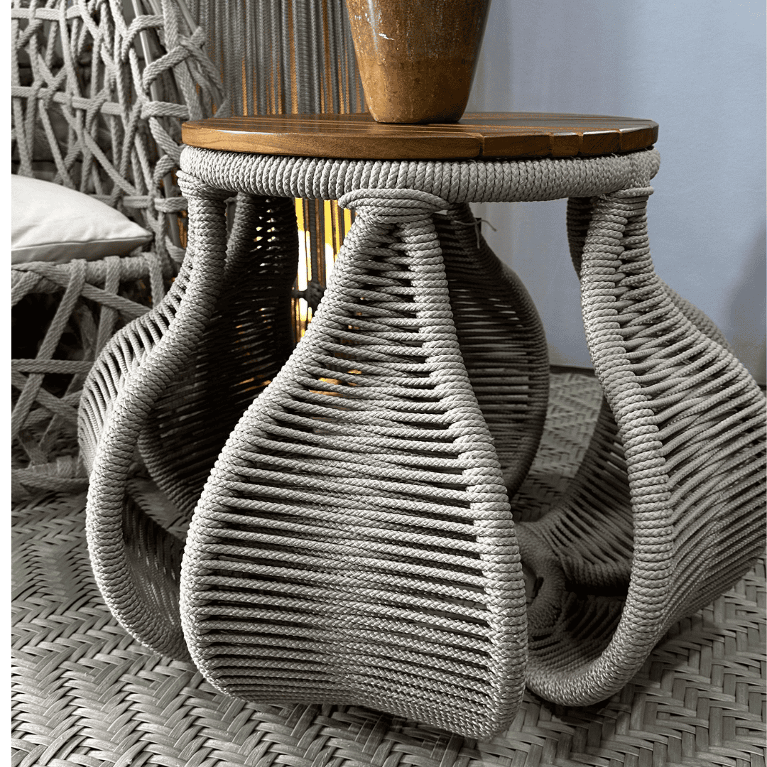 Wooden and Nautical Rope Coffee Table