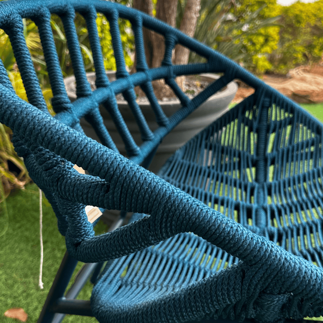 Nautical Rope Armchair - Blue Leaf