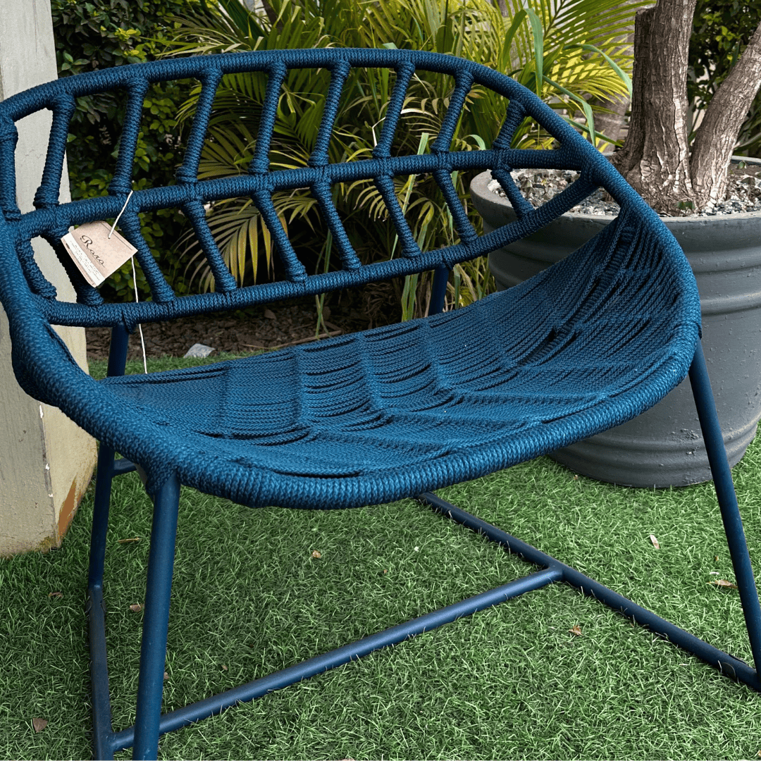 Nautical Rope Armchair - Blue Leaf