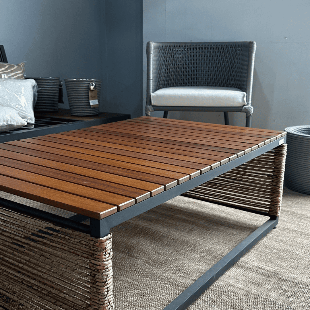 Wood and Banana Fiber Coffee Table