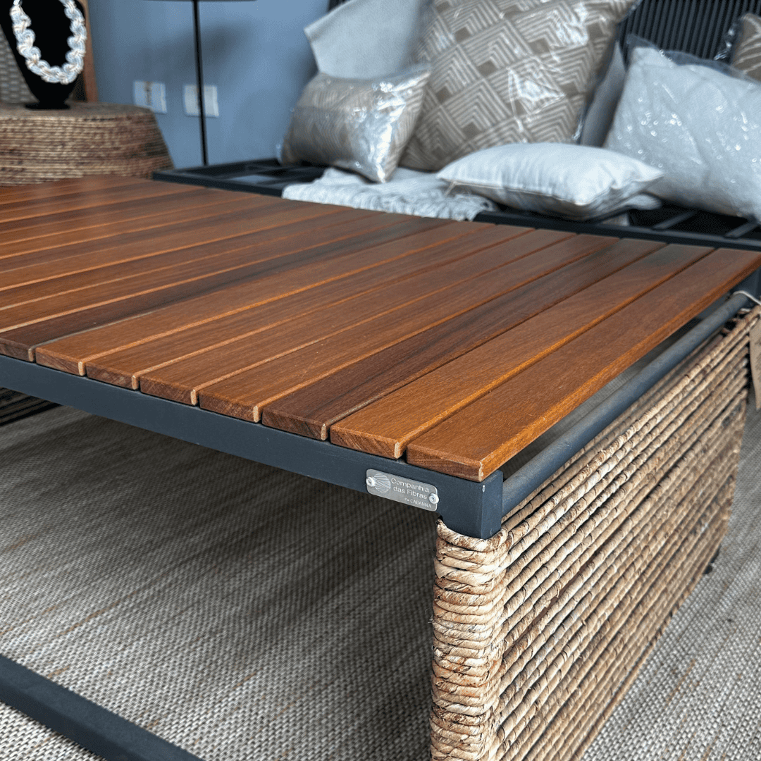Wood and Banana Fiber Coffee Table