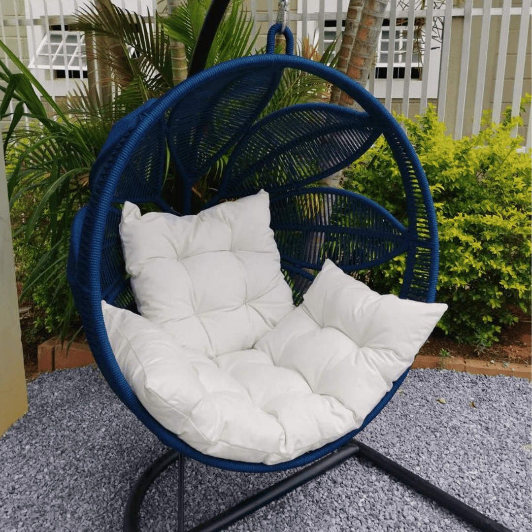 Floral Hanging Swing On Nautical Rope